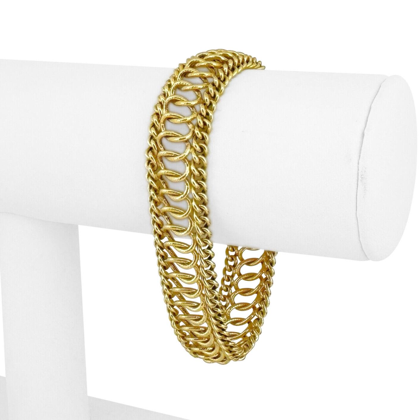 14 Karat Yellow Gold Ladies Vintage  Spiral Fancy Link Bracelet Italy  5