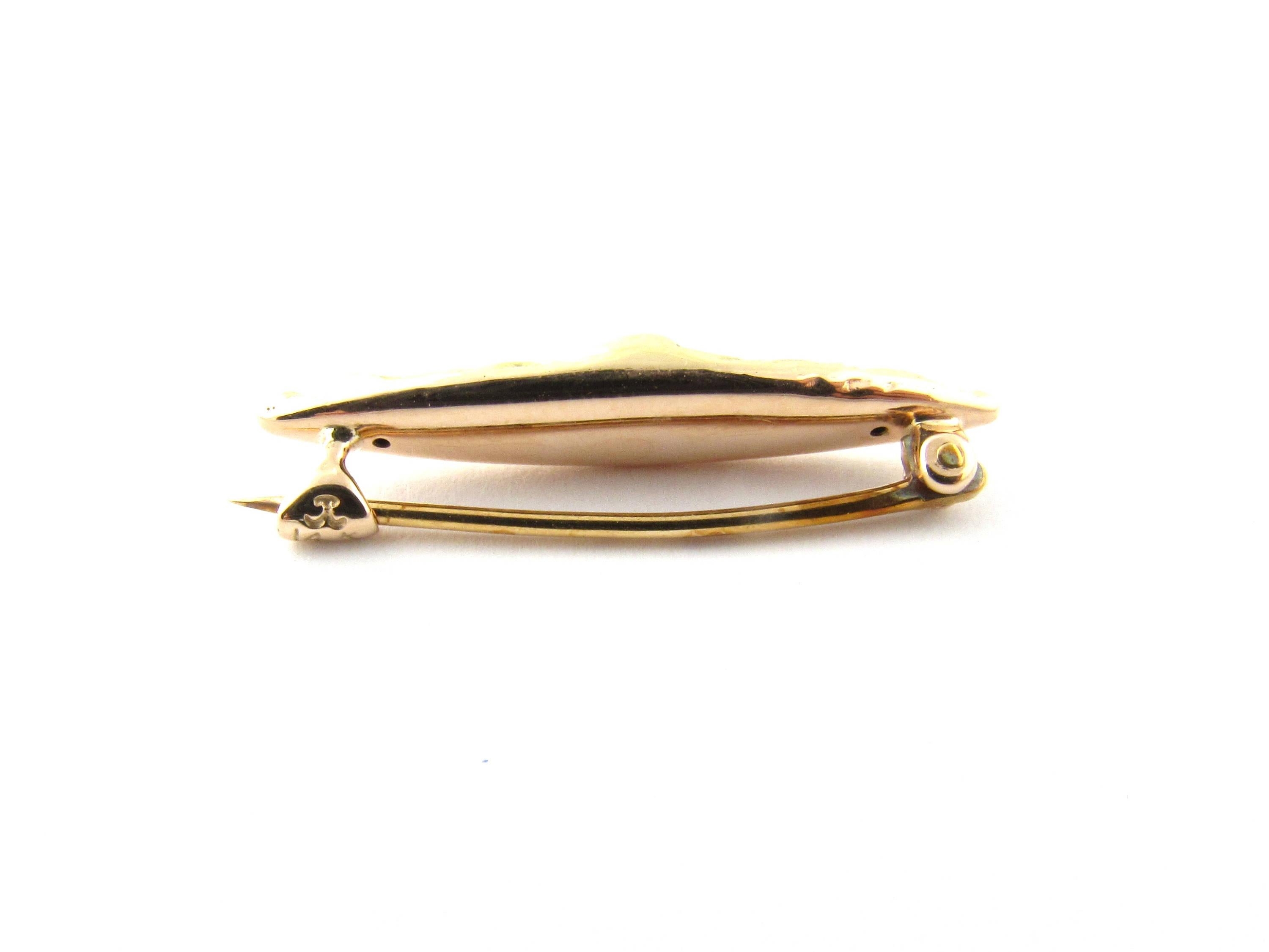 14 Karat Yellow Gold Lady Luck Brooch or Pin In Good Condition In Washington Depot, CT
