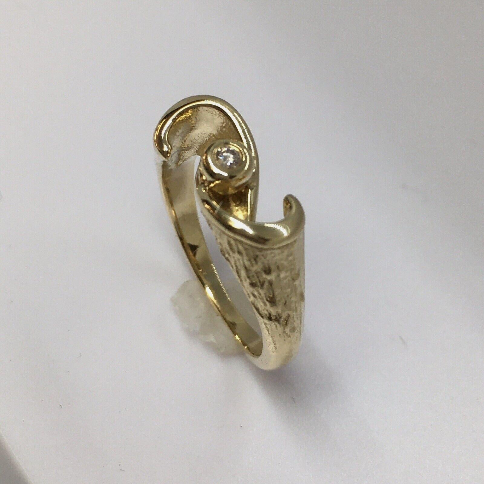 For Sale:  14 Karat Yellow Gold Lady's Diamond Ring Weighing 2.4 Gram 2