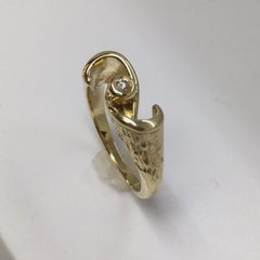 14 Karat Yellow Gold Lady's Diamond Ring Weighing 2.4 Gram