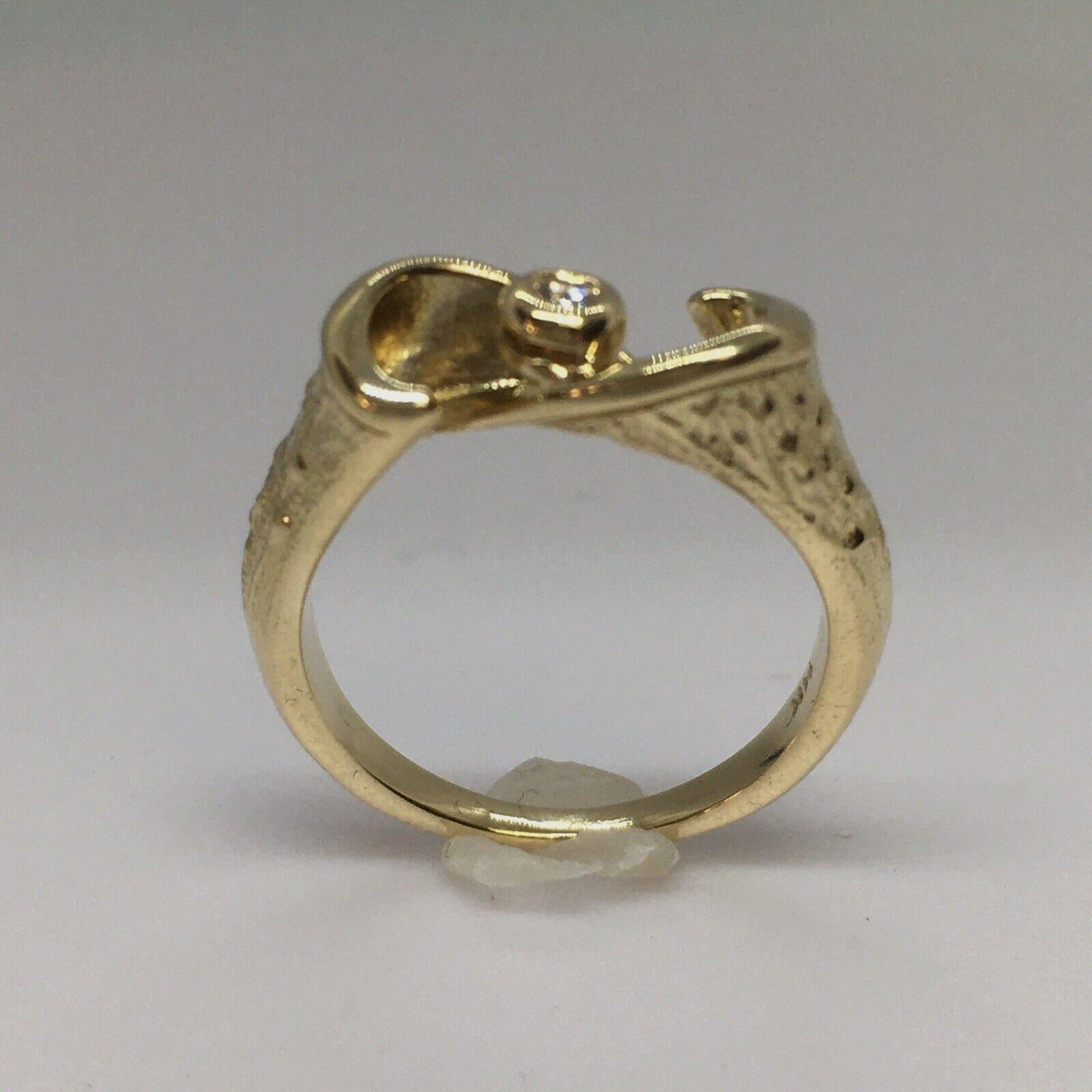 For Sale:  14 Karat Yellow Gold Lady's Diamond Ring Weighing 2.4 Gram 3