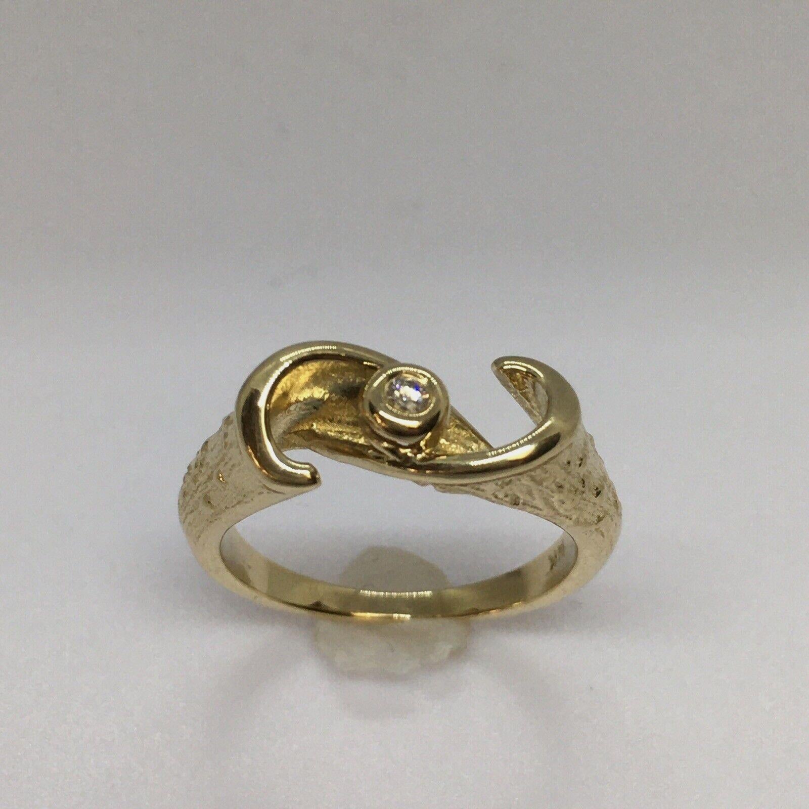 For Sale:  14 Karat Yellow Gold Lady's Diamond Ring Weighing 2.4 Gram 4