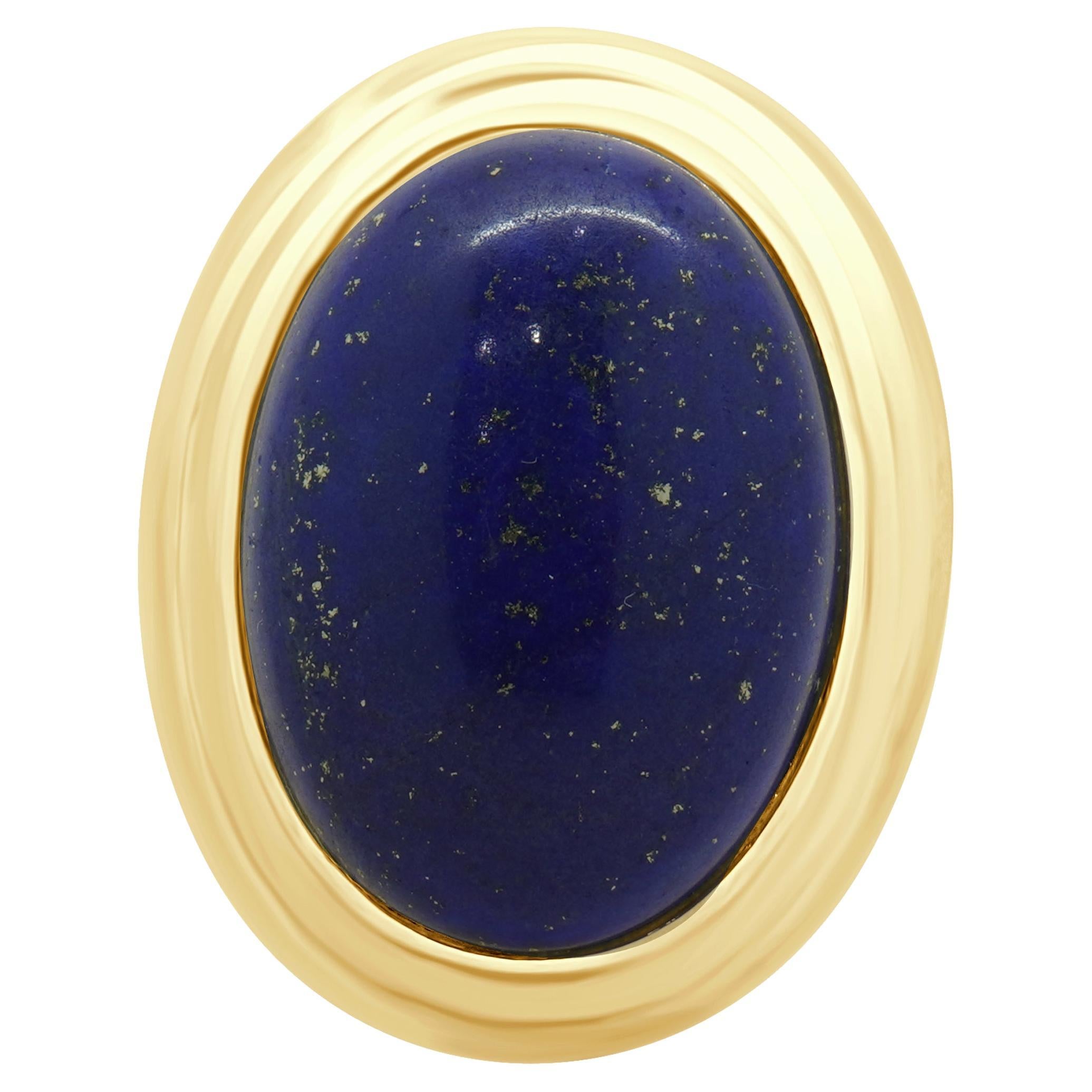 Bague en or jaune 14 carats Lapis Cabochon