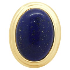 14 Karat Yellow Gold Lapis Cabochon Ring
