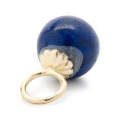 14 Karat Yellow Gold Lapis Earring Charms