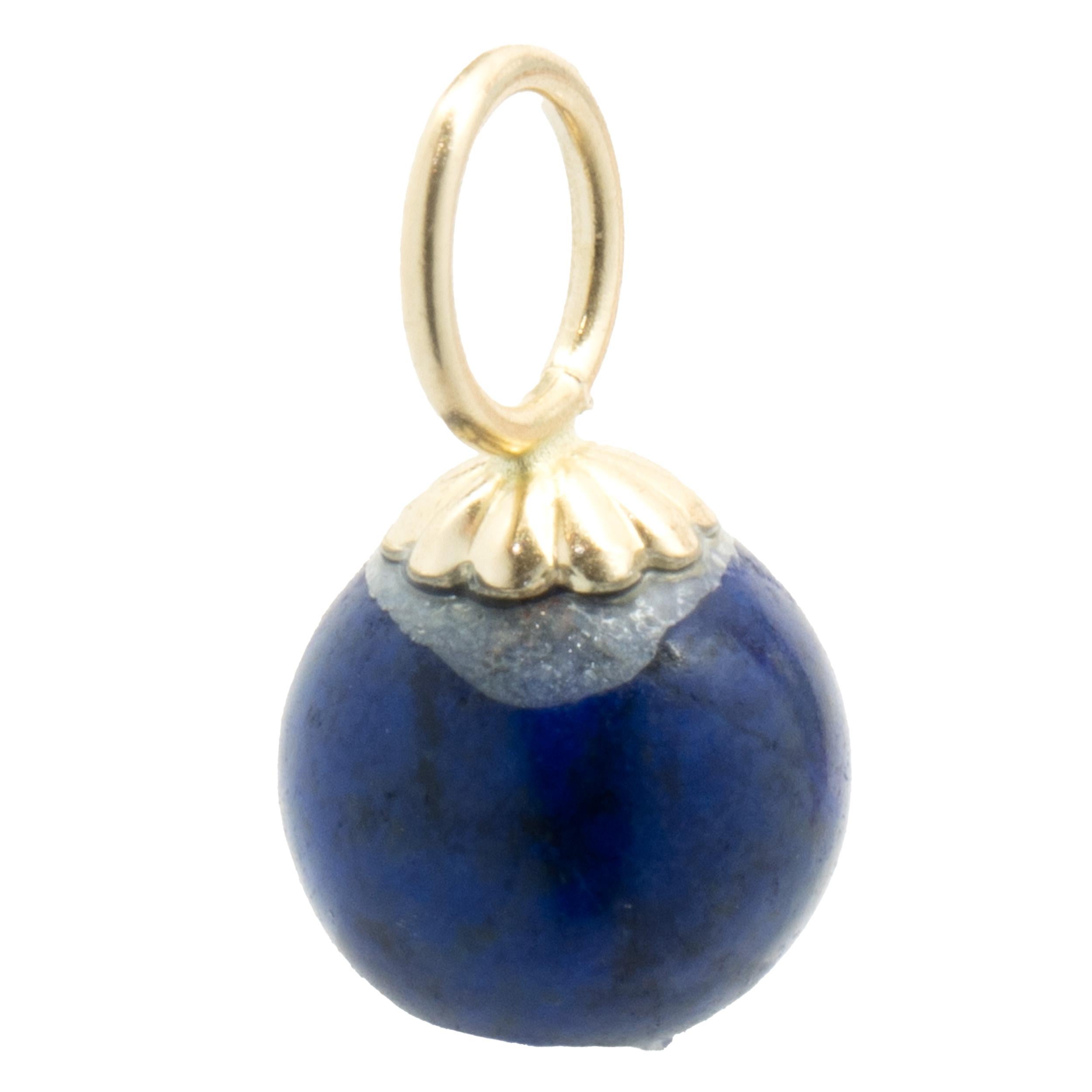 14 Karat Yellow Gold Lapis Earring Charms In Excellent Condition For Sale In Scottsdale, AZ