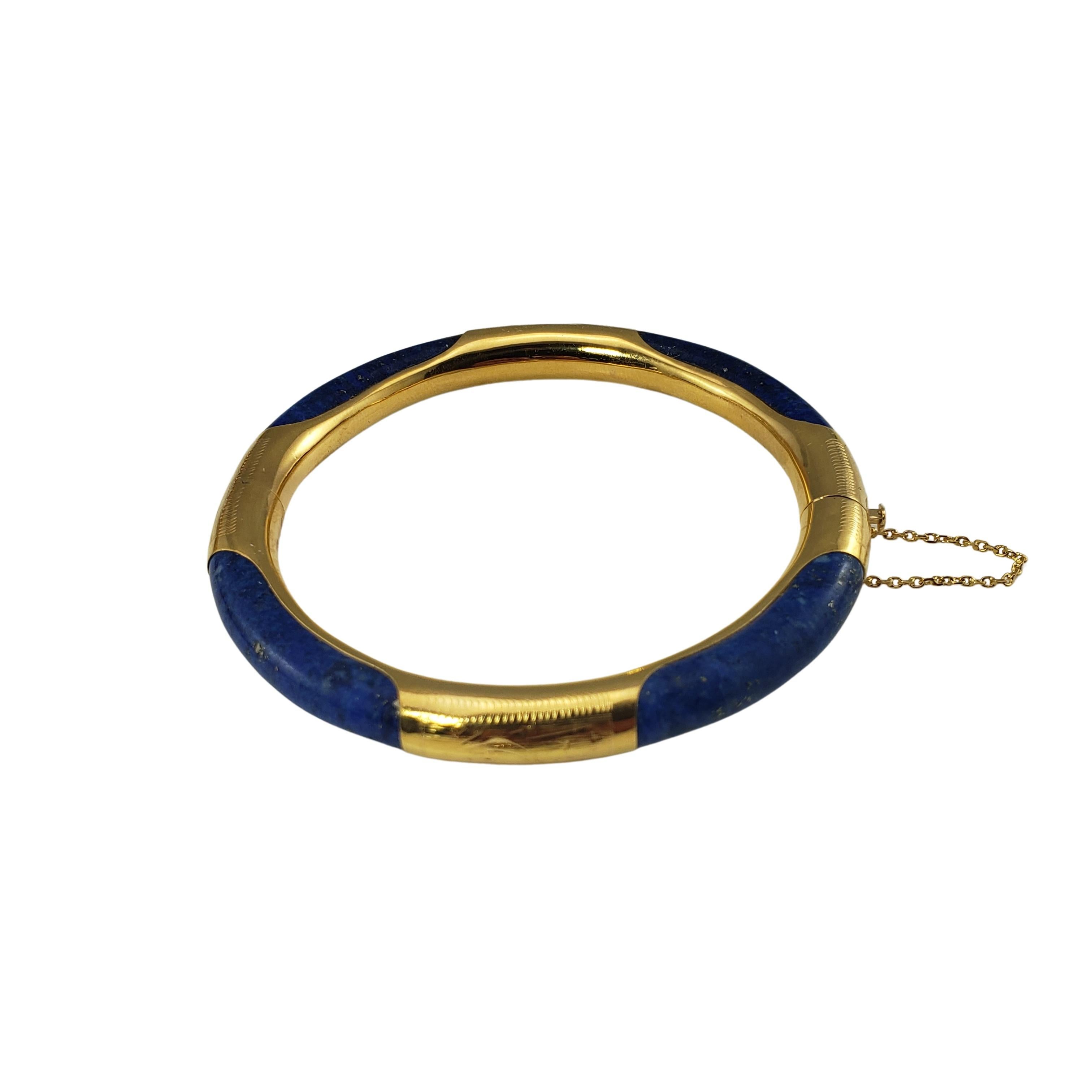 14 Karat Yellow Gold Lapis Lazuli Bangle Bracelet In Good Condition In Washington Depot, CT