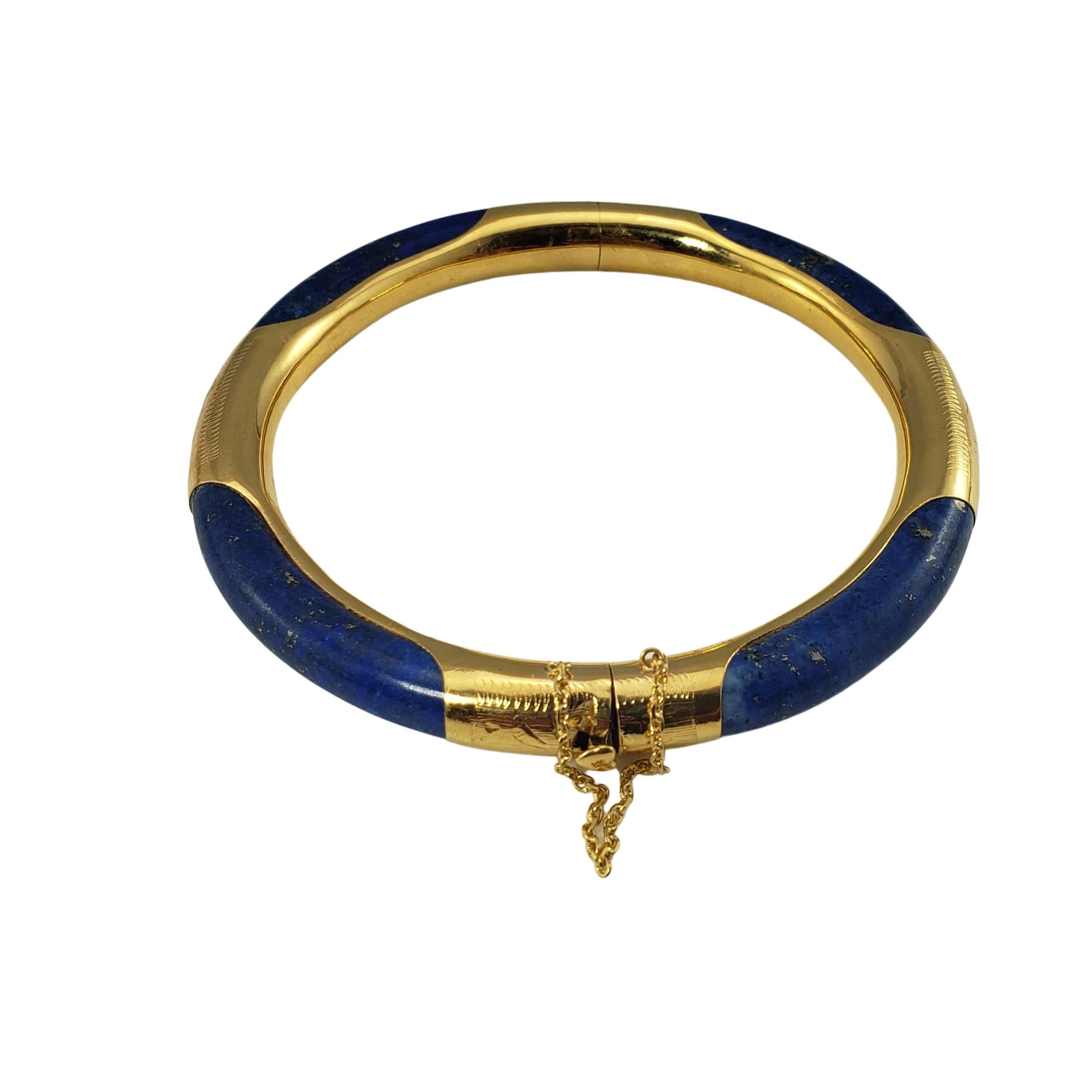 Women's 14 Karat Yellow Gold Lapis Lazuli Bangle Bracelet