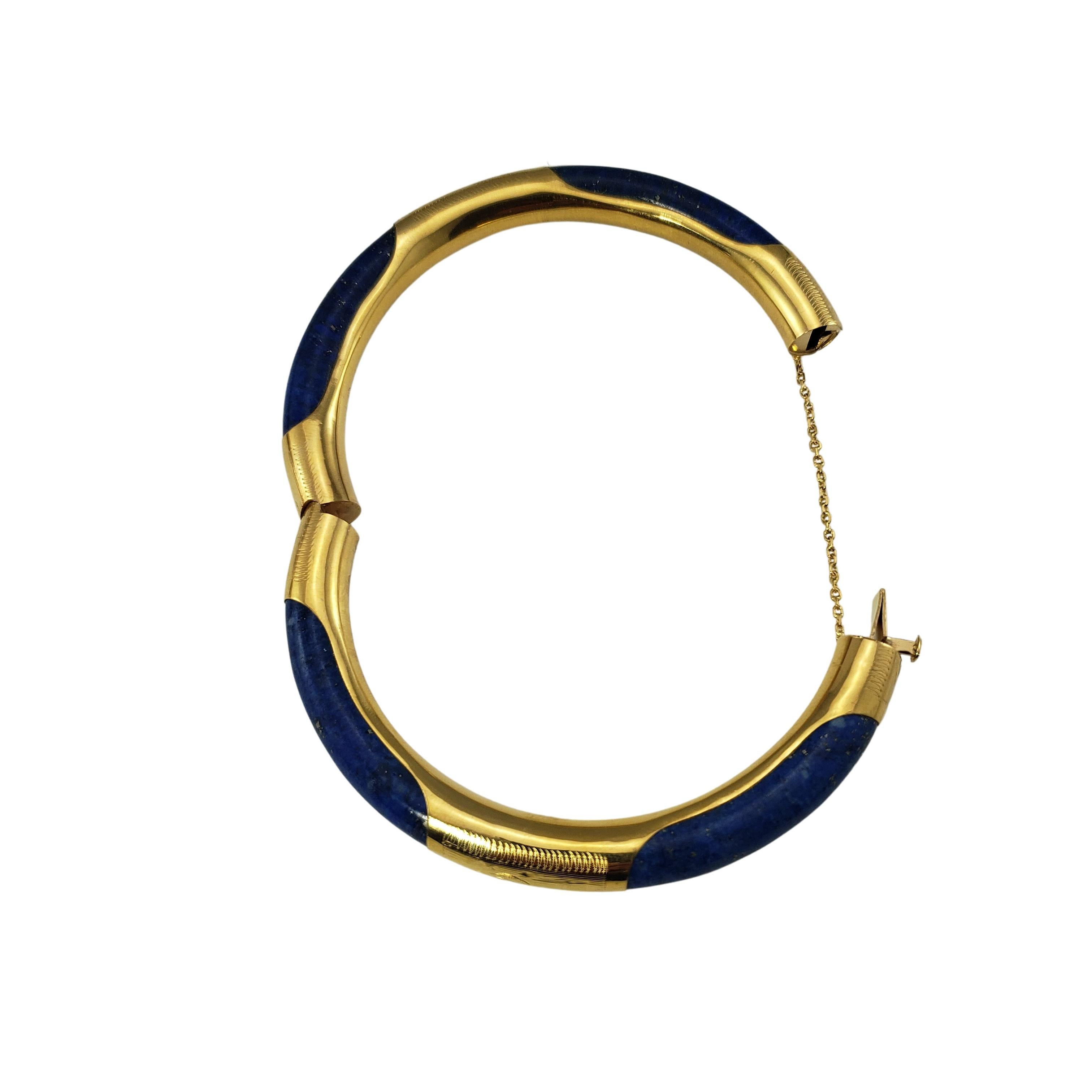 14 Karat Yellow Gold Lapis Lazuli Bangle Bracelet 1