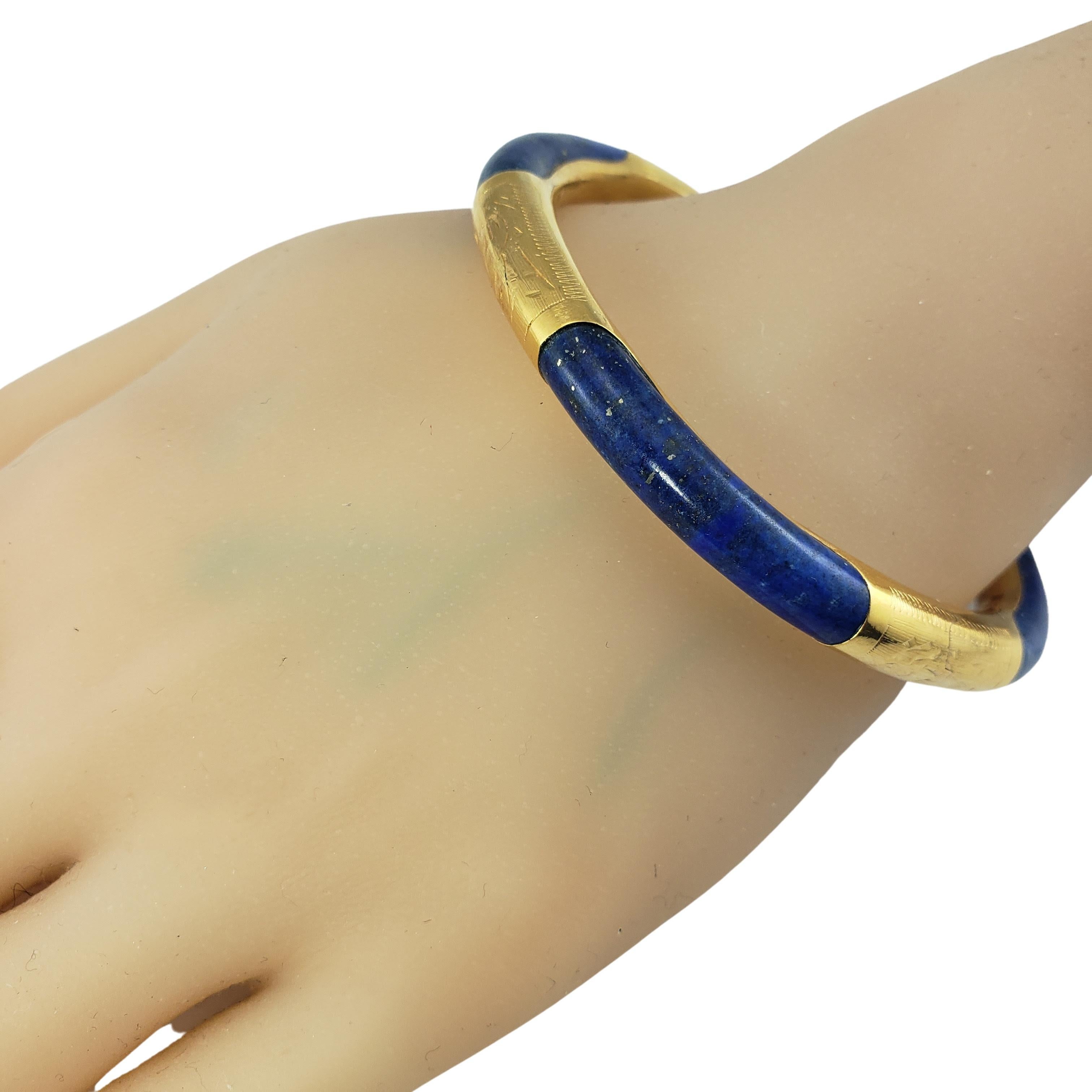 14 Karat Yellow Gold Lapis Lazuli Bangle Bracelet 4