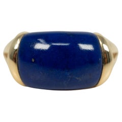 14 Karat Yellow Gold Lapis Lazuli Ring