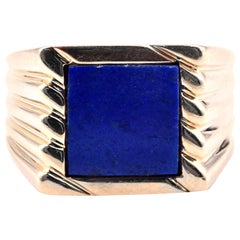 14 Karat Yellow Gold Lapis Ring