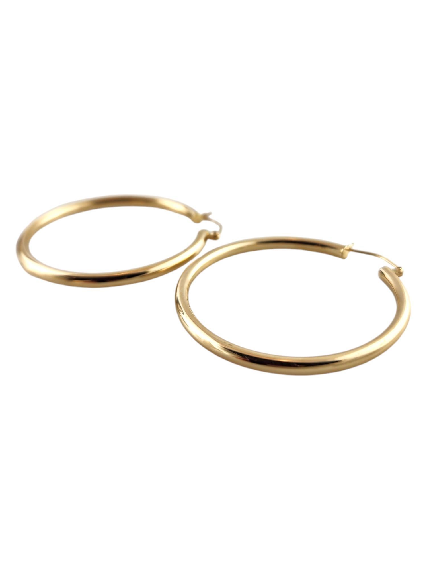 14 Karat Yellow Gold Large Circle Hoop Earrings #18905 In Good Condition For Sale In Washington Depot, CT