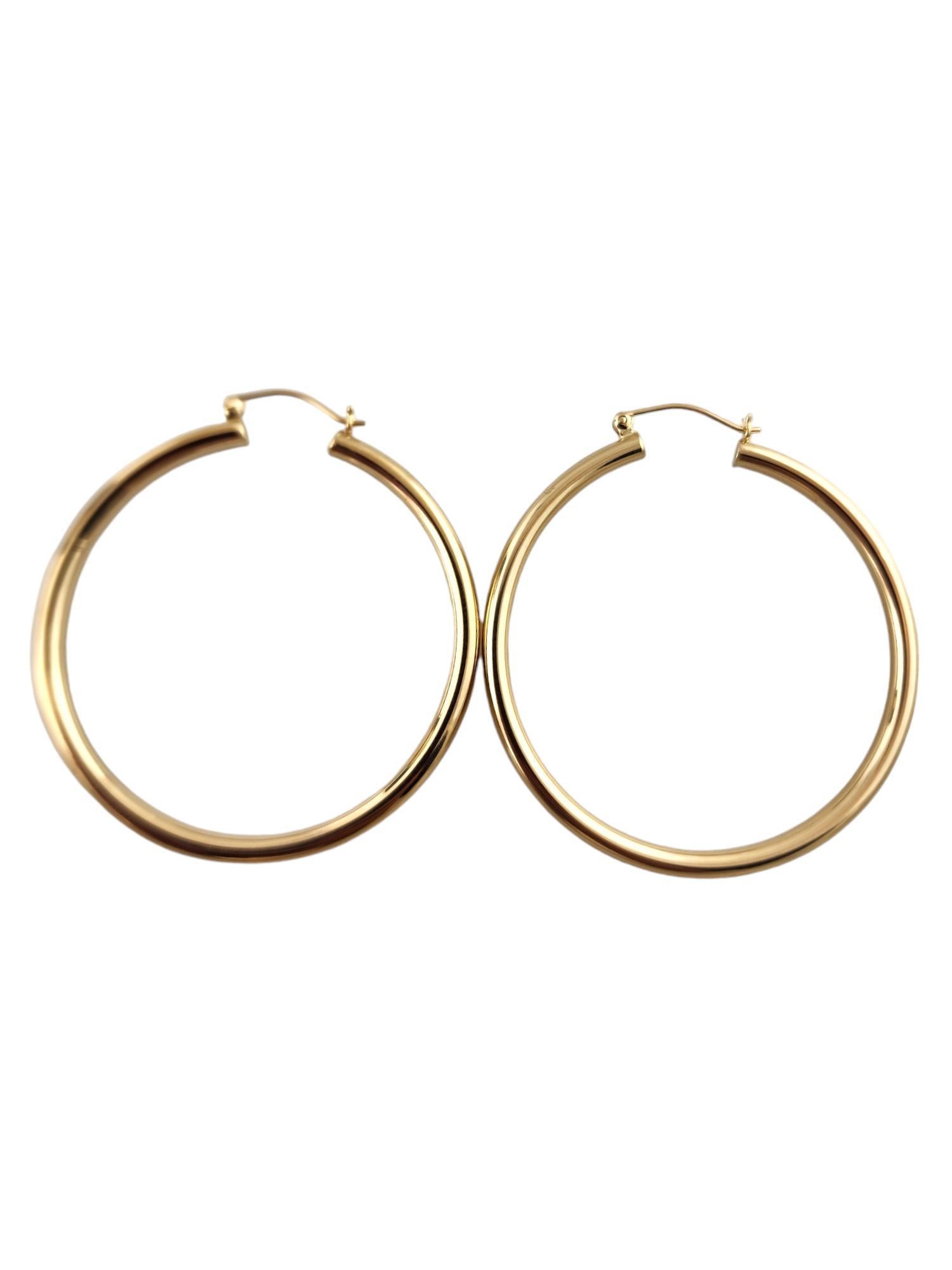Women's 14 Karat Yellow Gold Large Circle Hoop Earrings #18905 For Sale