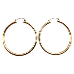 14 Karat Yellow Gold Large Circle Hoop Earrings #18905
