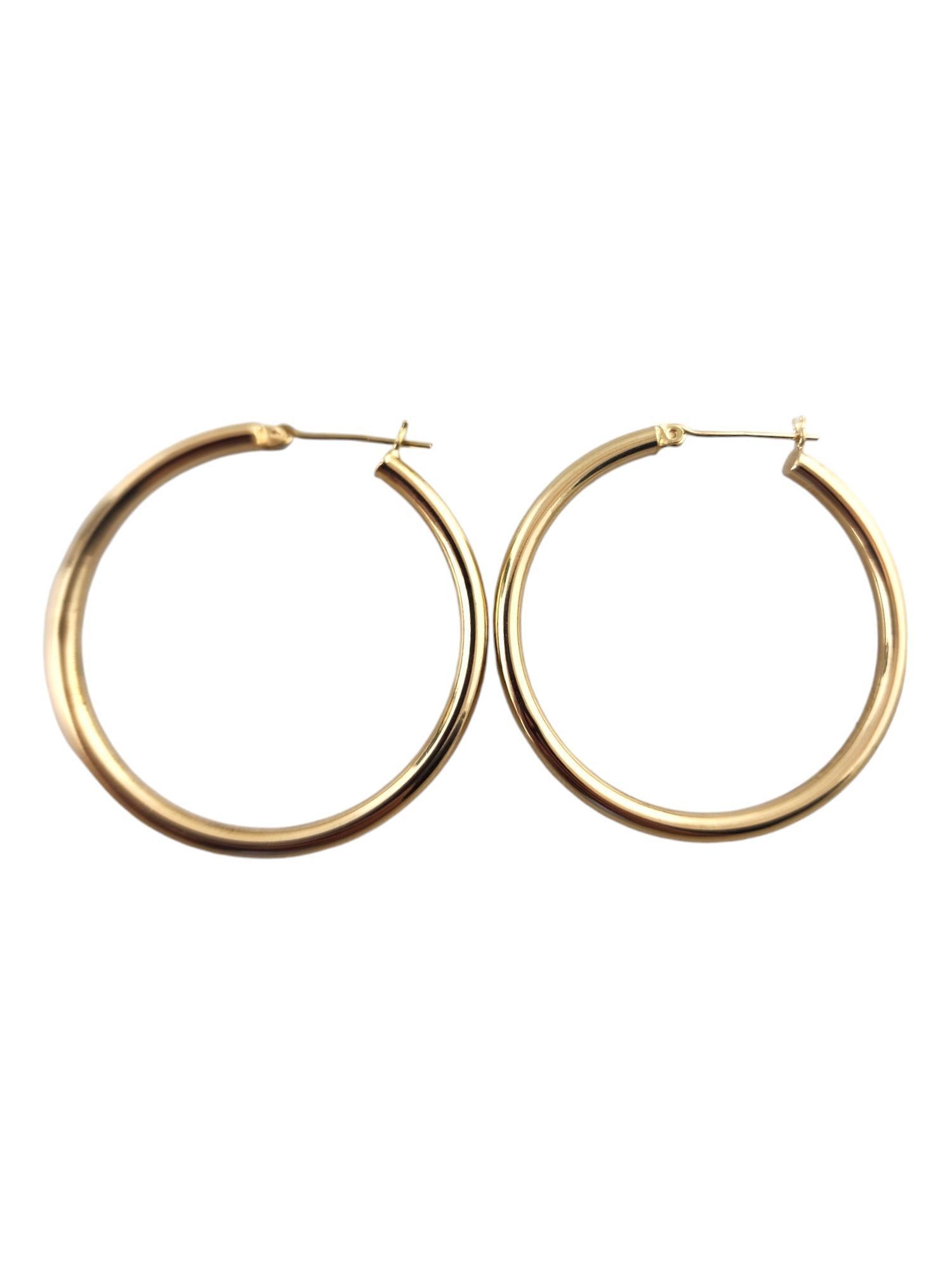 14 Karat Yellow Gold Large Circle Hoop Earrings #19002 1