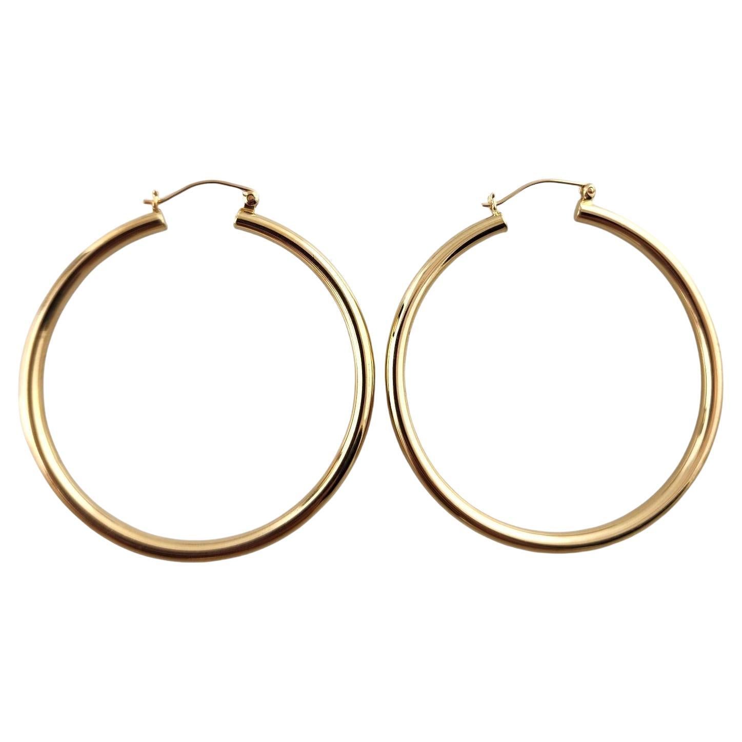 14 Karat Yellow Gold Large Circle Hoop Earrings #22917 For Sale