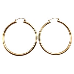 14 Karat Yellow Gold Large Circle Hoop Earrings #22917