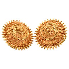 14 Karat Yellow Gold Large Circle Hoop Earrings