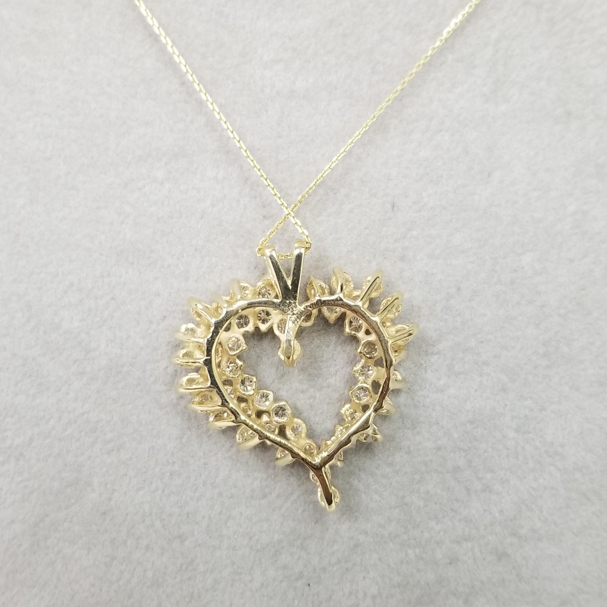 diamond heart pendant yellow gold