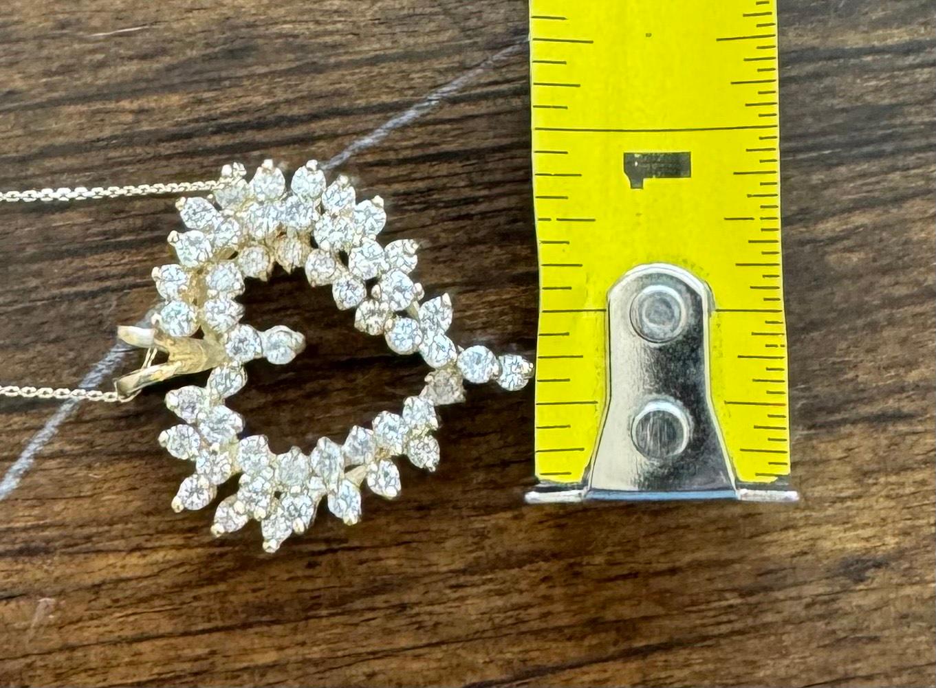Pendentif cœur en or jaune 14 carats avec grand diamant en vente 1