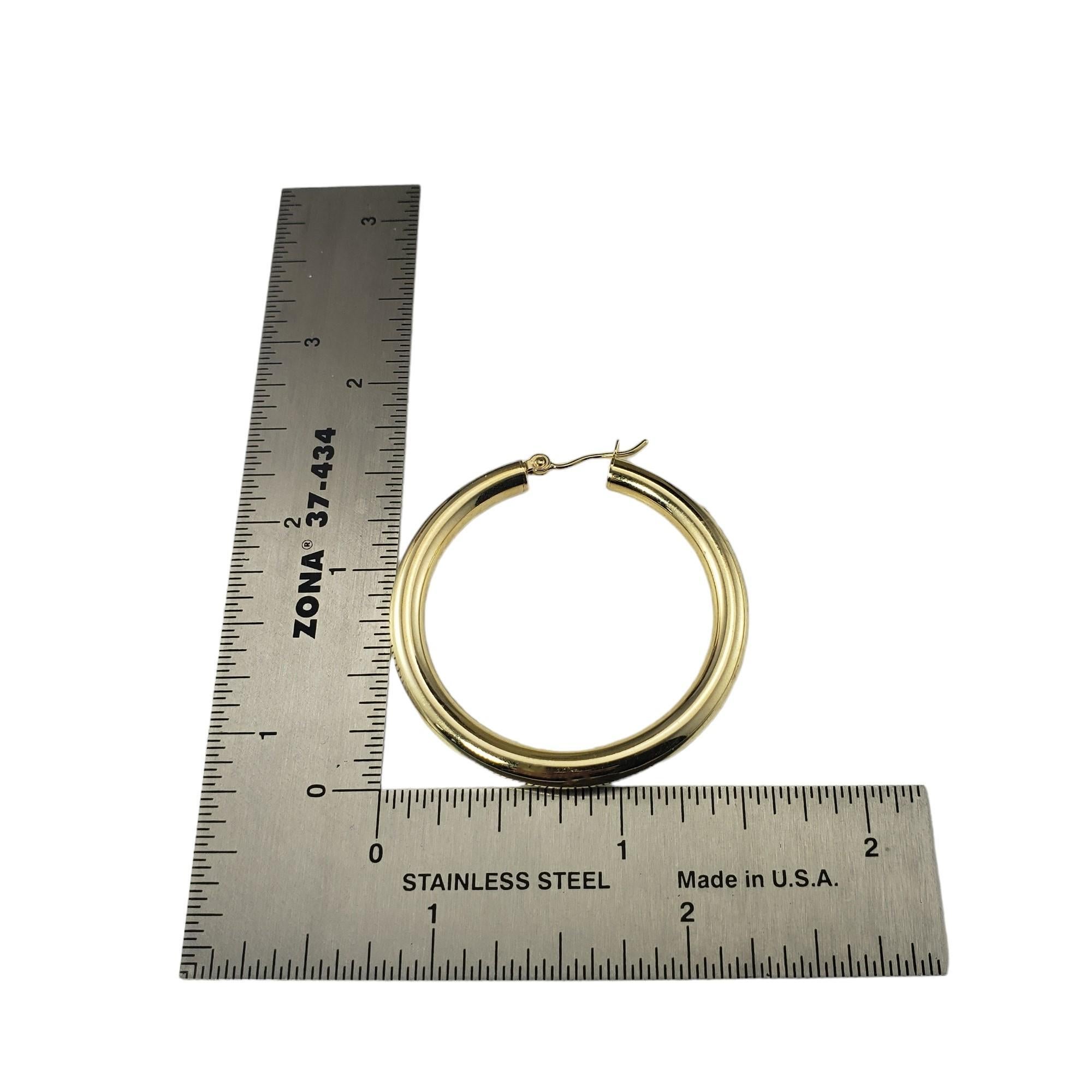 14 Karat Yellow Gold Large Hoop Earrings #17281 1
