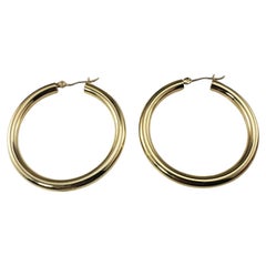 14 Karat Yellow Gold Large Hoop Earrings #17281