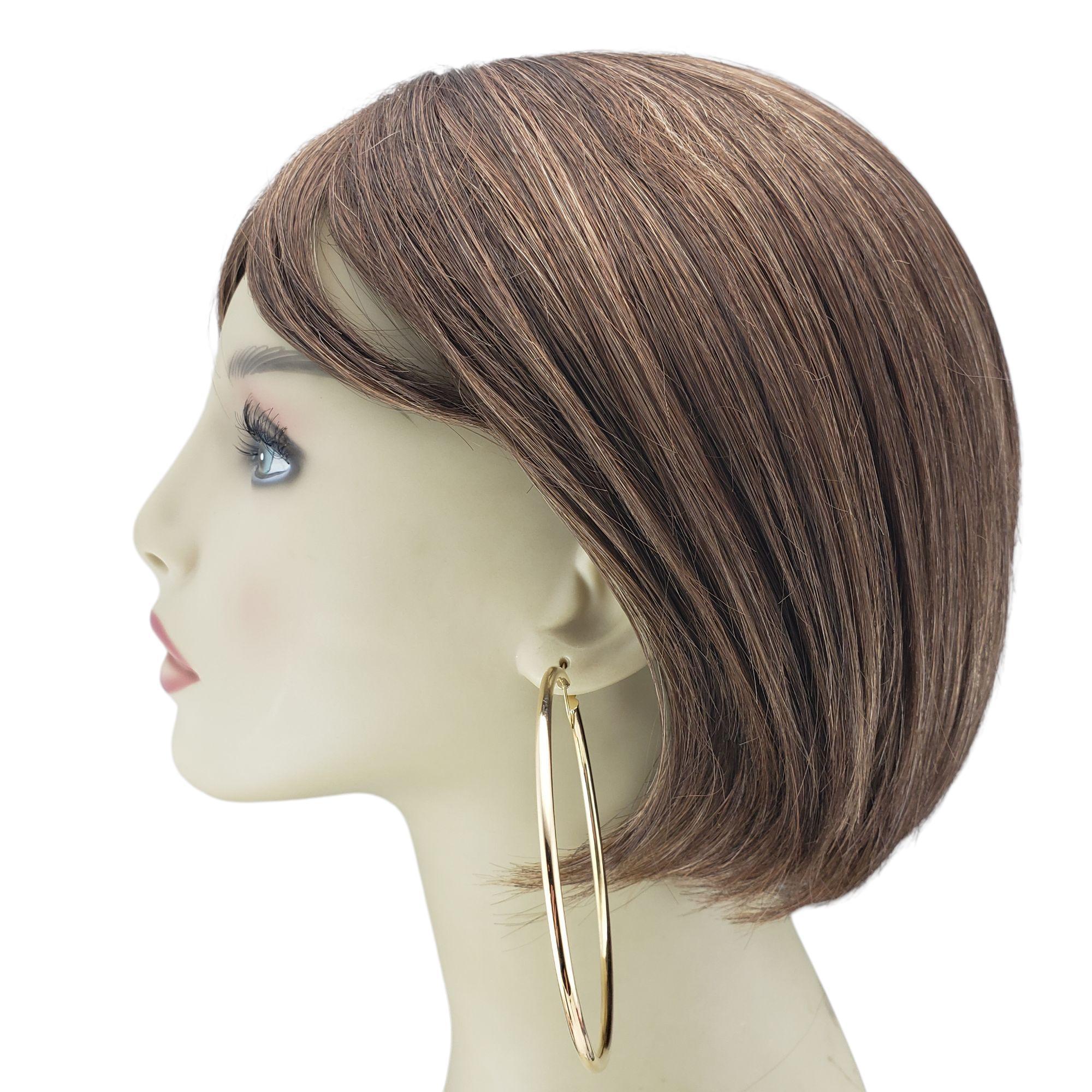 14 Karat Yellow Gold Large Hoop Earrings #21346 For Sale 2