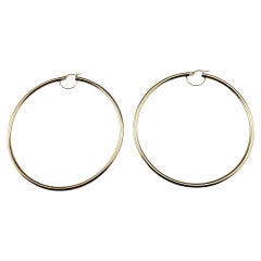 14 Karat Yellow Gold Large Hoop Earrings #24204