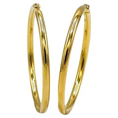 14 Karat Yellow Gold Large Hoop Earrings