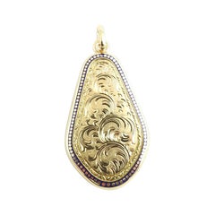 Vintage 14 Karat Yellow Gold Large Locket Pendant