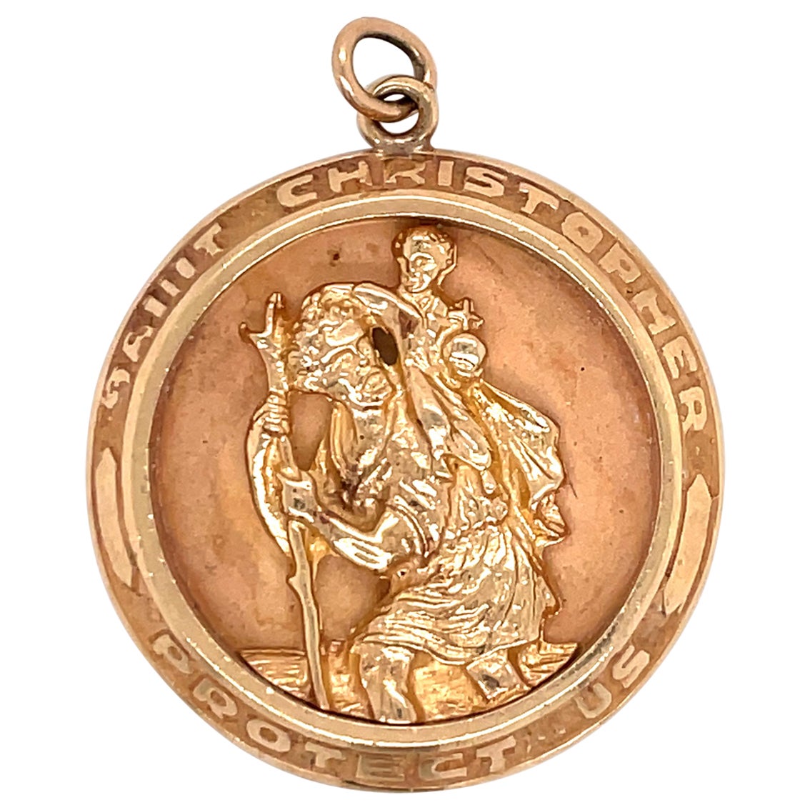 14 Karat Yellow Gold Large Saint Christopher Pendant 13.7 Grams