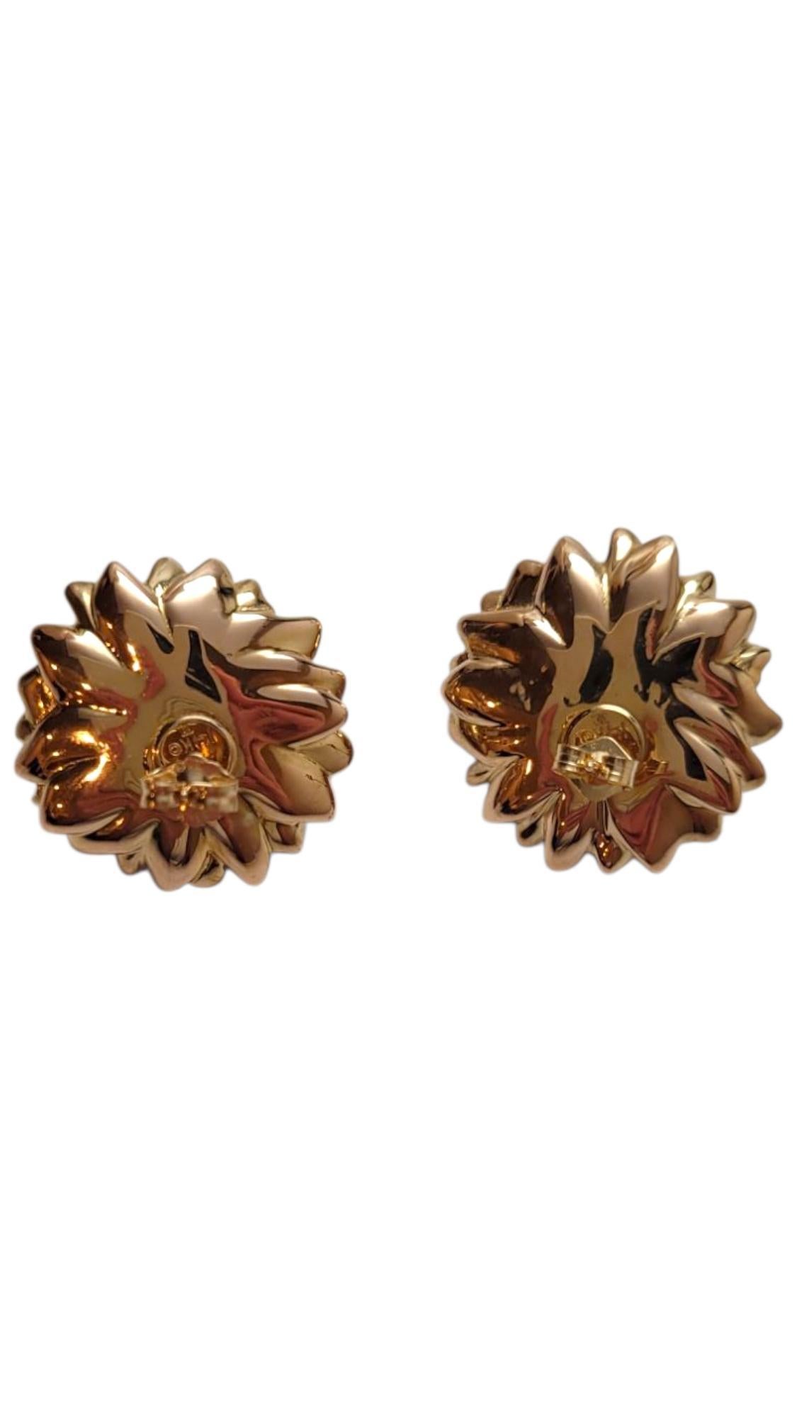 14 Karat Yellow Gold Large Sunflower Earrings #21933 in vendita 1