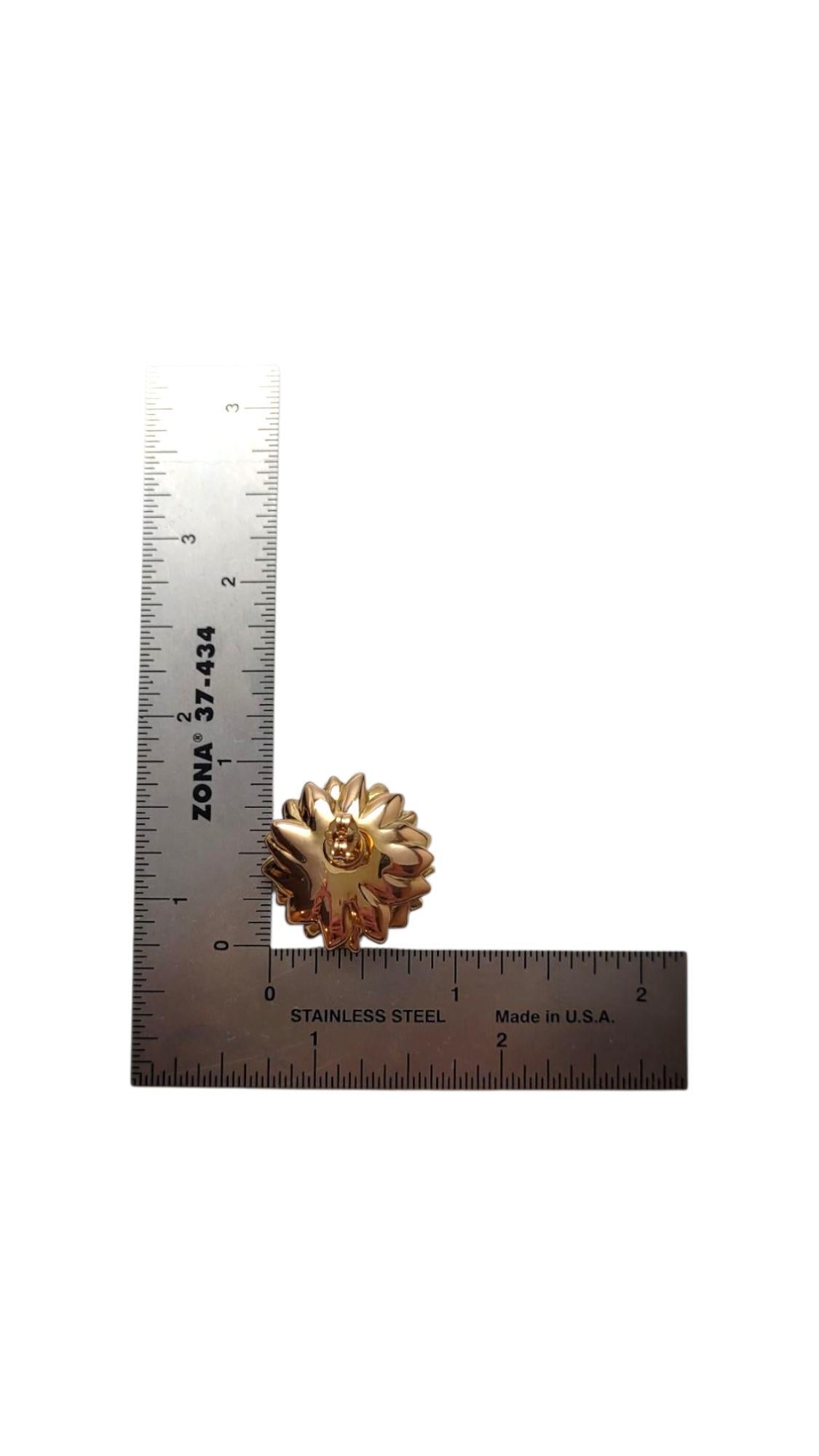 14 Karat Yellow Gold Large Sunflower Earrings #21933 in vendita 3