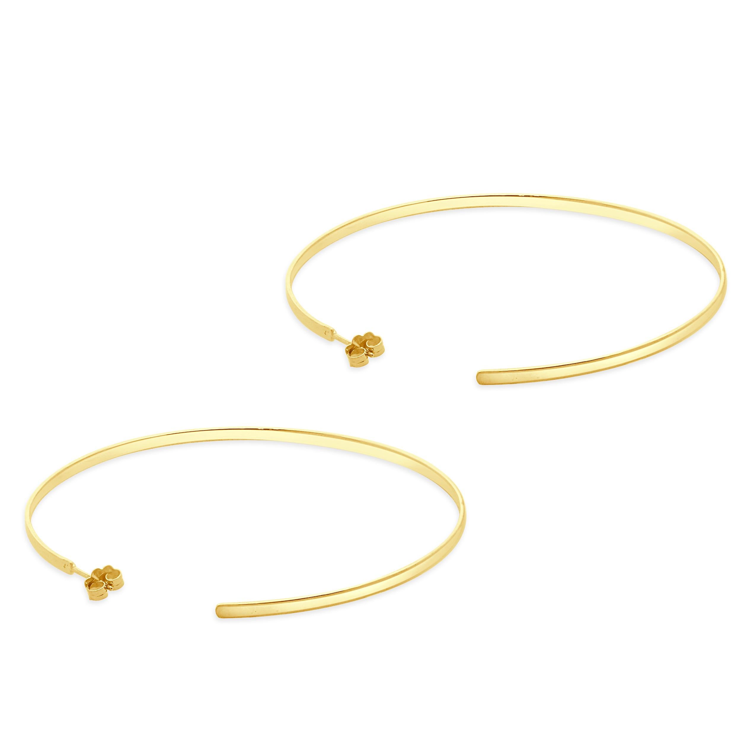 Boucles d'oreilles en or jaune 14 carats avec grand soleil levant Excellent état - En vente à Scottsdale, AZ