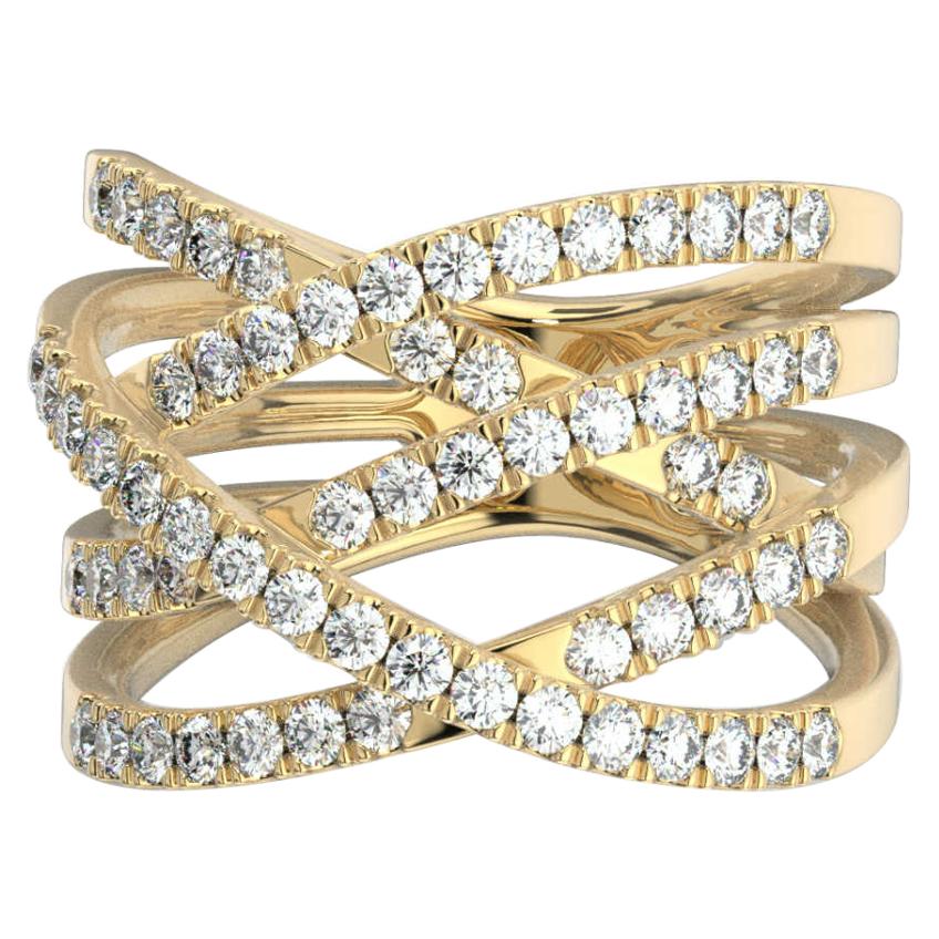 14 Karat Yellow Gold Laval Fashion Diamond Ring '1.00 Carat' For Sale