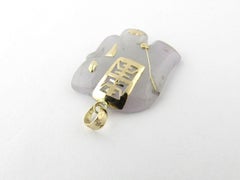 14 Karat Yellow Gold Lavender Jade Elephant Pendant