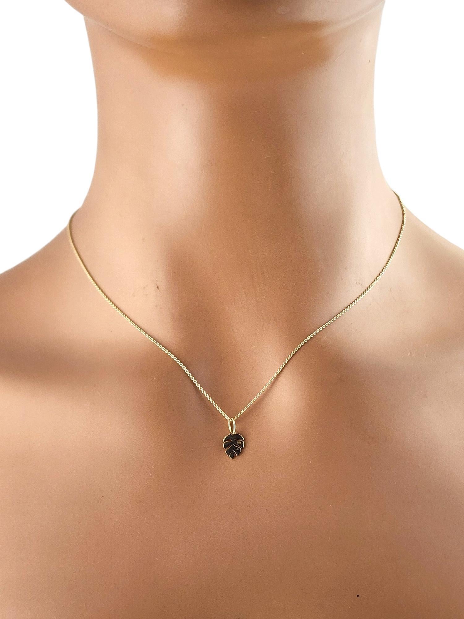 Women's 14 Karat Yellow Gold Leaf Pendant Necklace #18884 For Sale