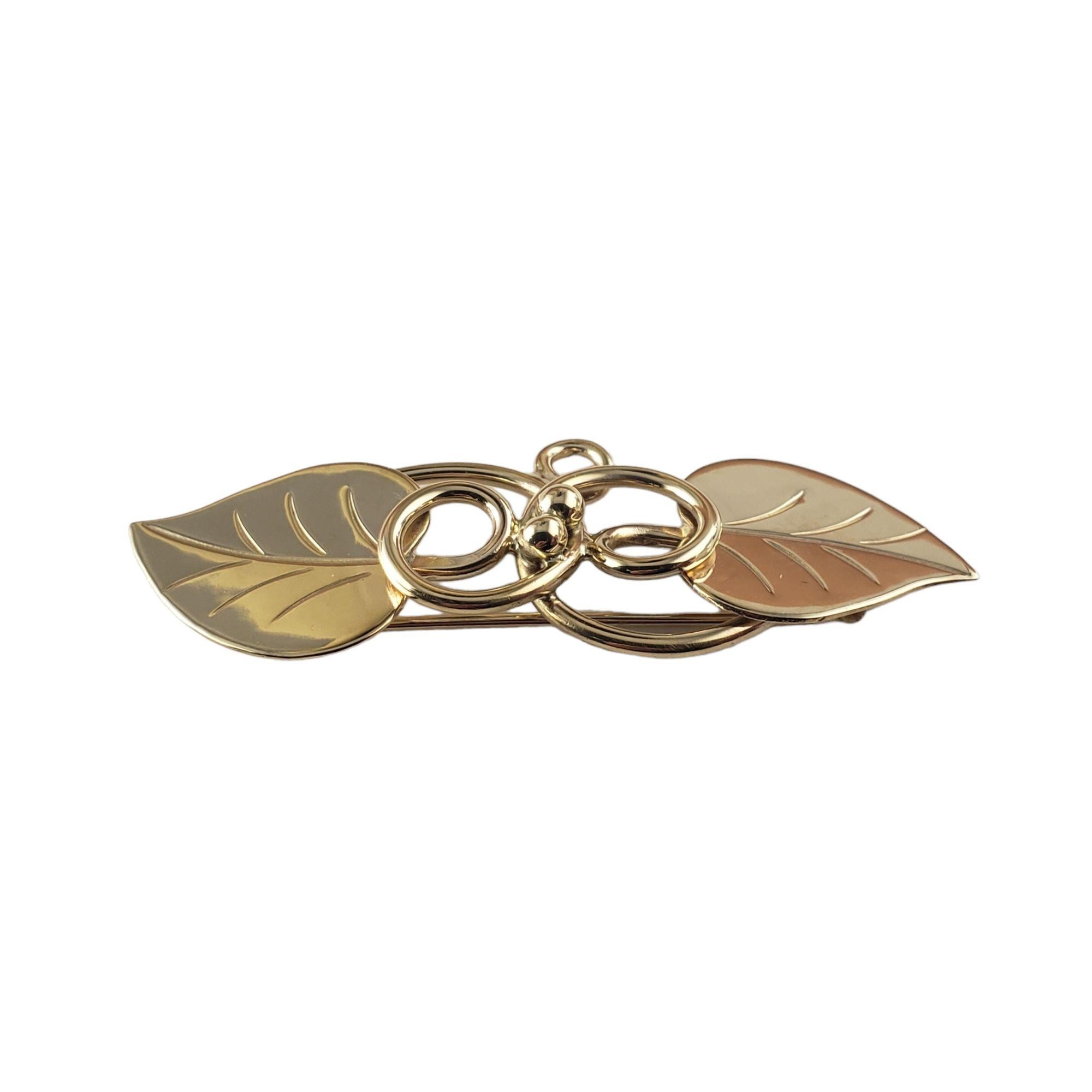 Women's 14 Karat Yellow Gold Leaf Pin/Brooch #14640 For Sale