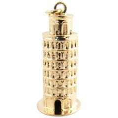 Vintage 14 Karat Yellow Gold Leaning Tower of Pisa Charm