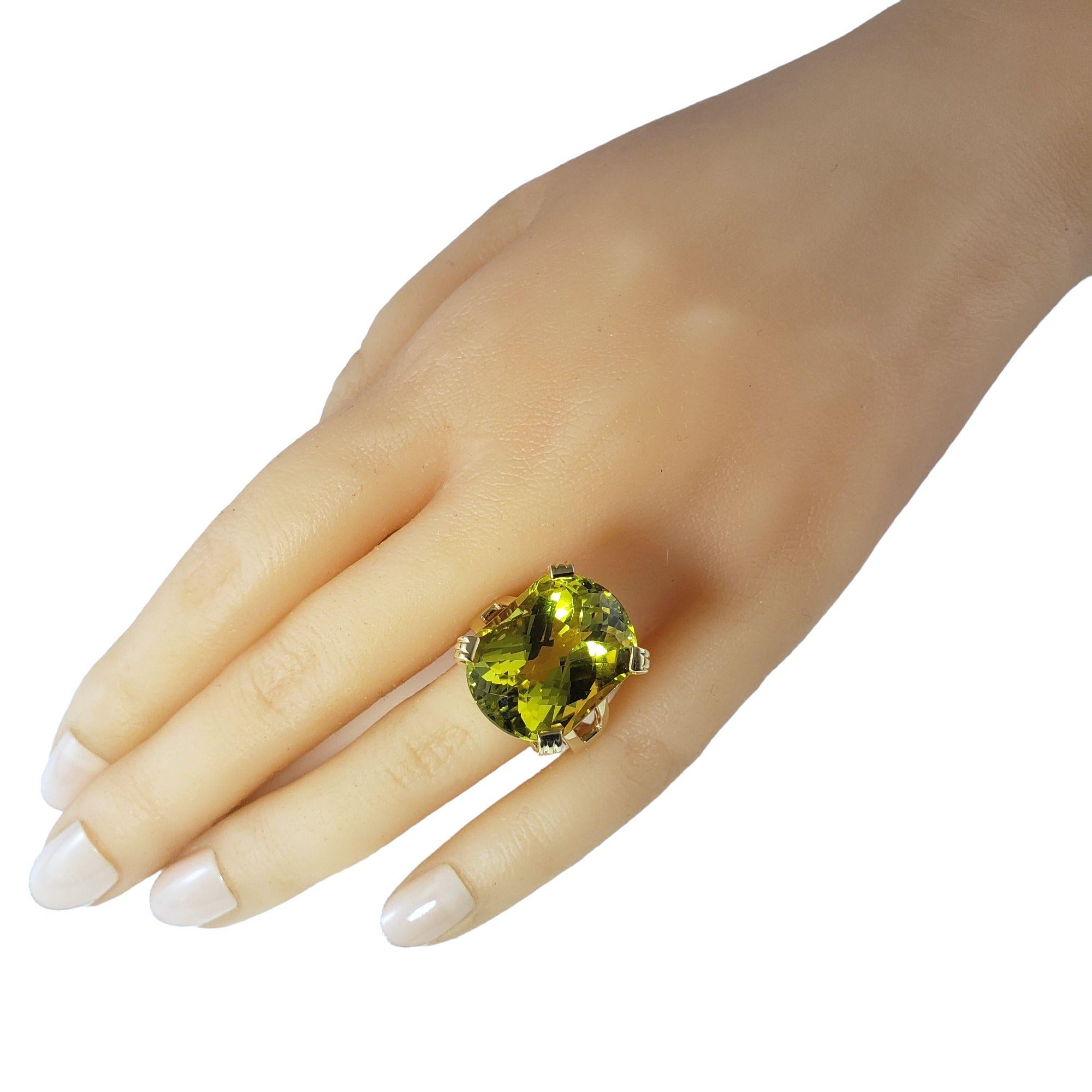 14 Karat Yellow Gold Lemon Quartz Ring #14033 For Sale 3