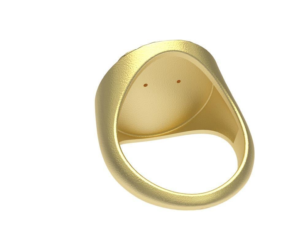 For Sale:  14 Karat Yellow Gold Leo Lion Head Signet Ring with Tsavorites 4