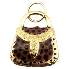14 Karat Yellow Gold Leopard Print Handbag Charm #23278