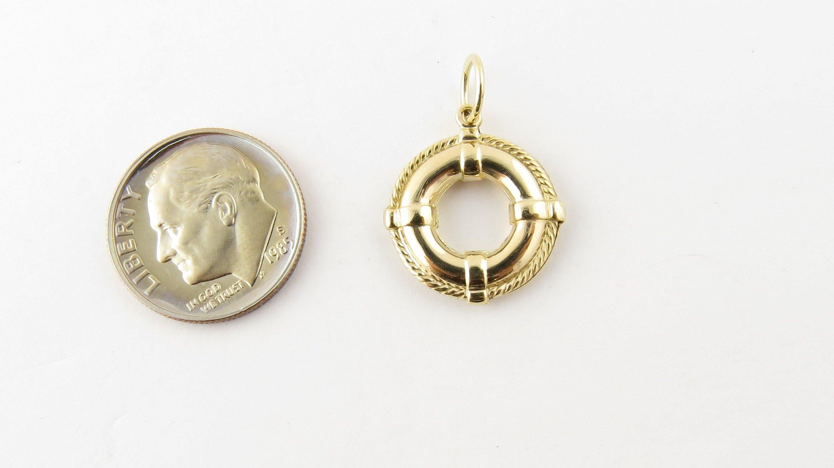 14 Karat Yellow Gold Life Preserver Charm 1