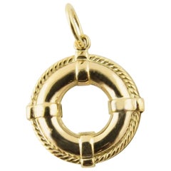 14 Karat Yellow Gold Life Preserver Charm