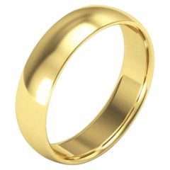 14 Karat Yellow Gold Light Domed Comfort Fit Wedding Band, Estate