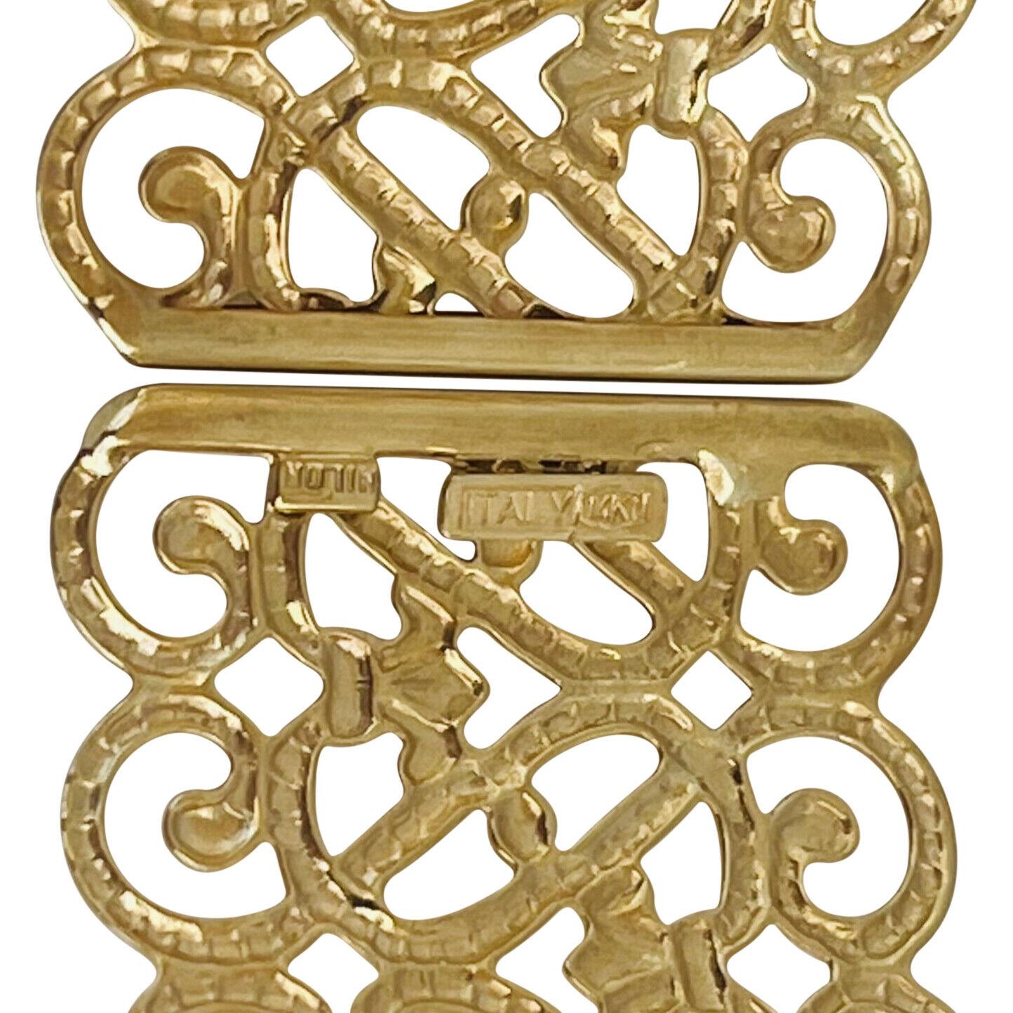 14 Karat Yellow Gold Light Flexible Lattice Design Cuff Bracelet 1