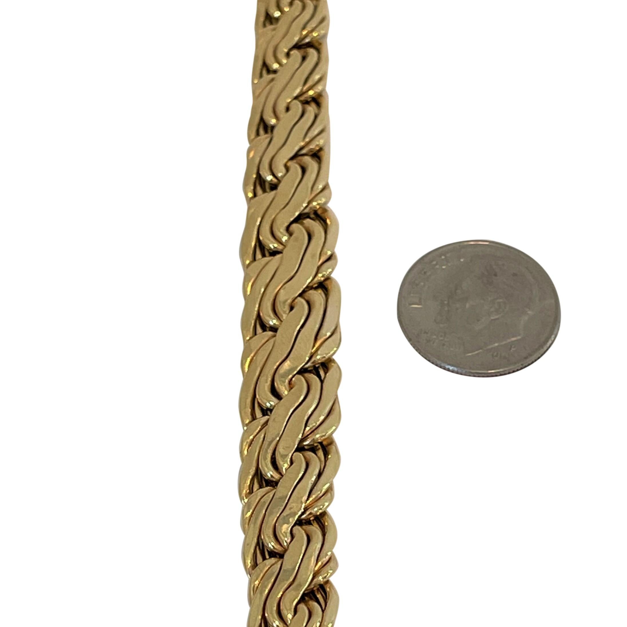 Women's 14 Karat Yellow Gold Light Hollow Graduated Fancy Link Necklace