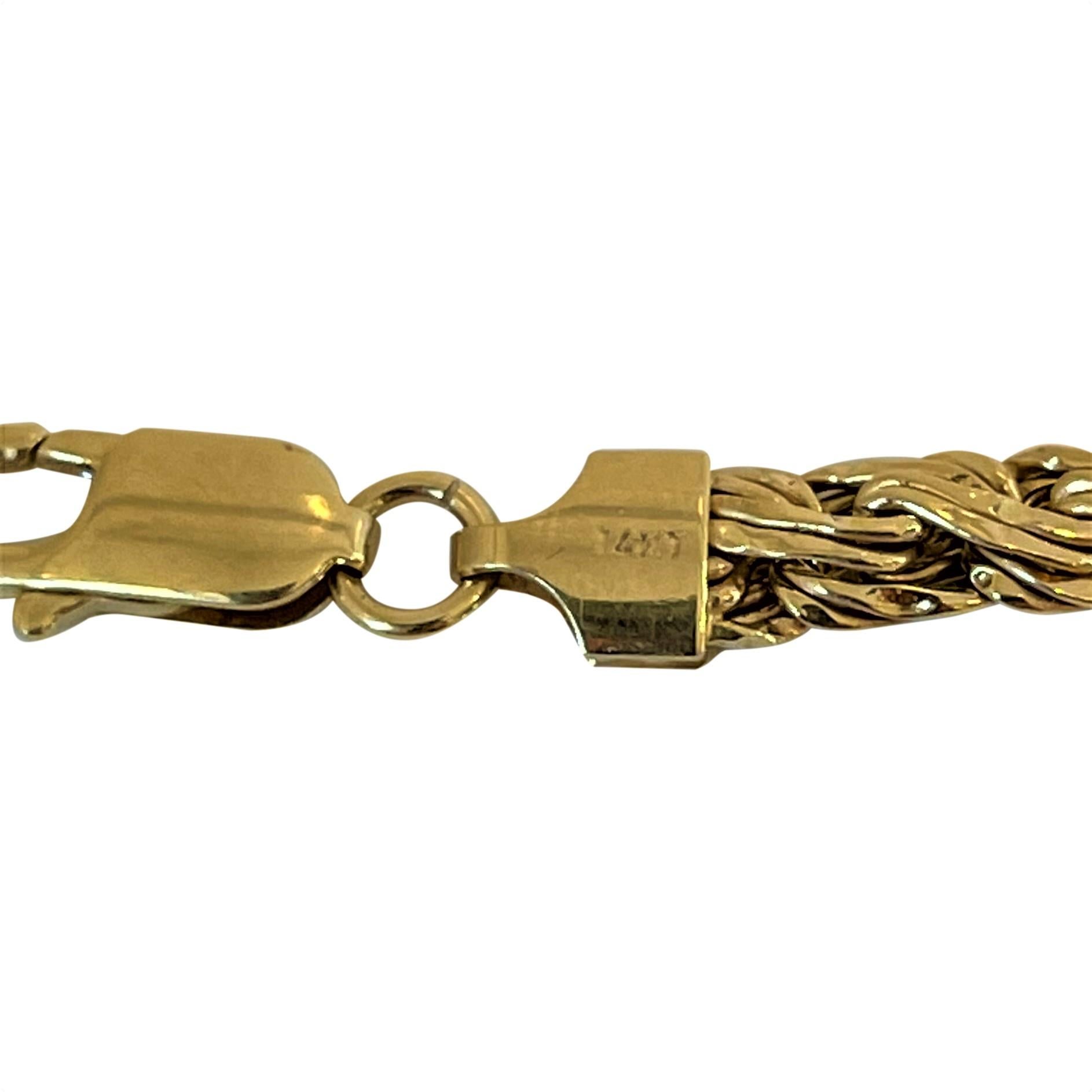 14 Karat Yellow Gold Light Hollow Graduated Fancy Link Necklace 4