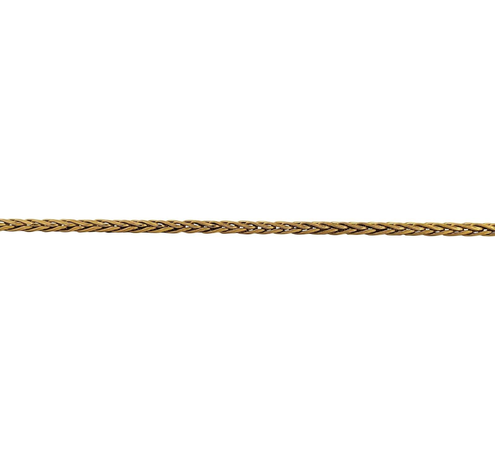 Women's or Men's 14 Karat Yellow Gold Light Hollow Wheat Link Chain Necklace, Italy